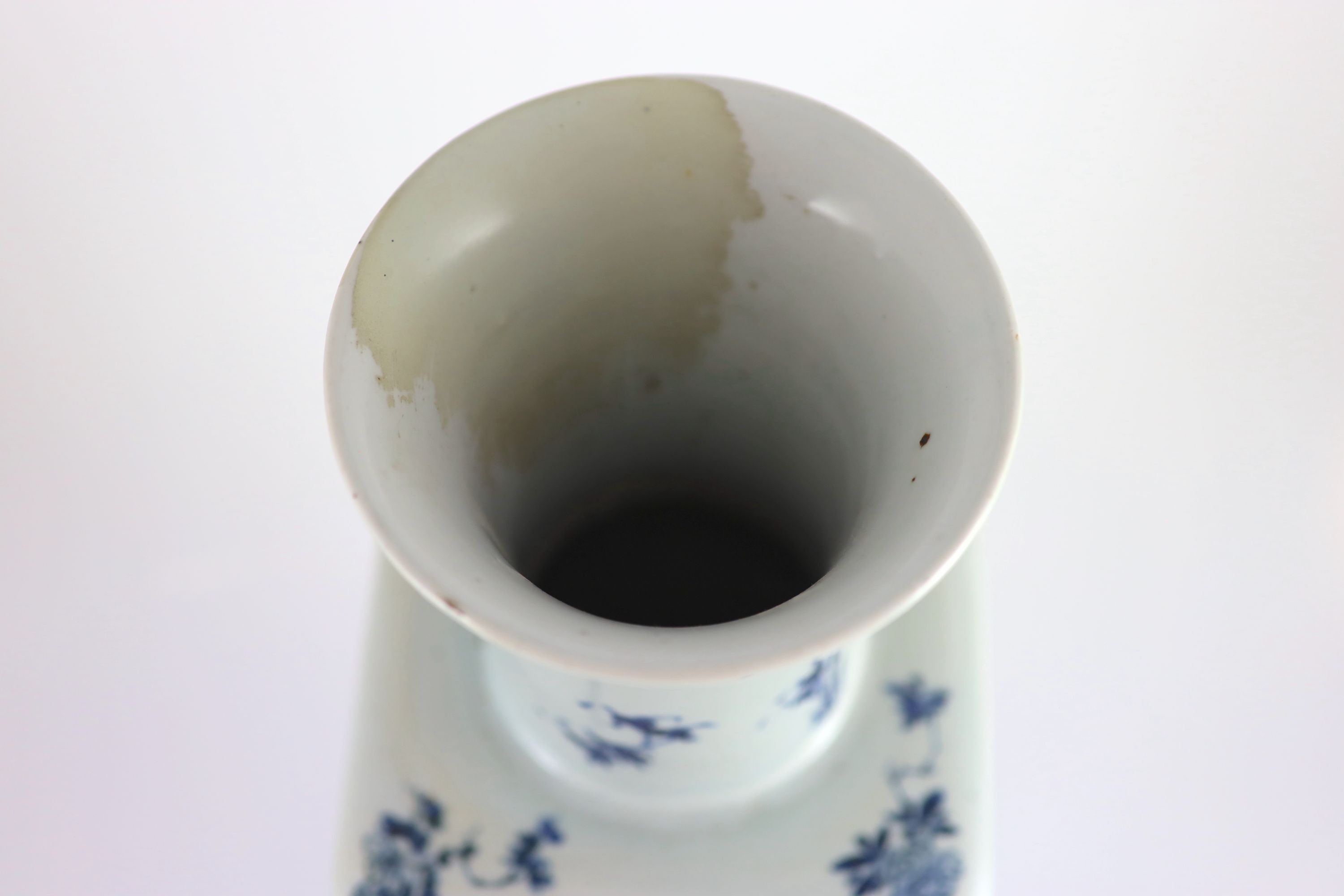 A large Chinese blue and white inscribed vase, late 19th/early 20th century, 49.5cm high, some restoration
